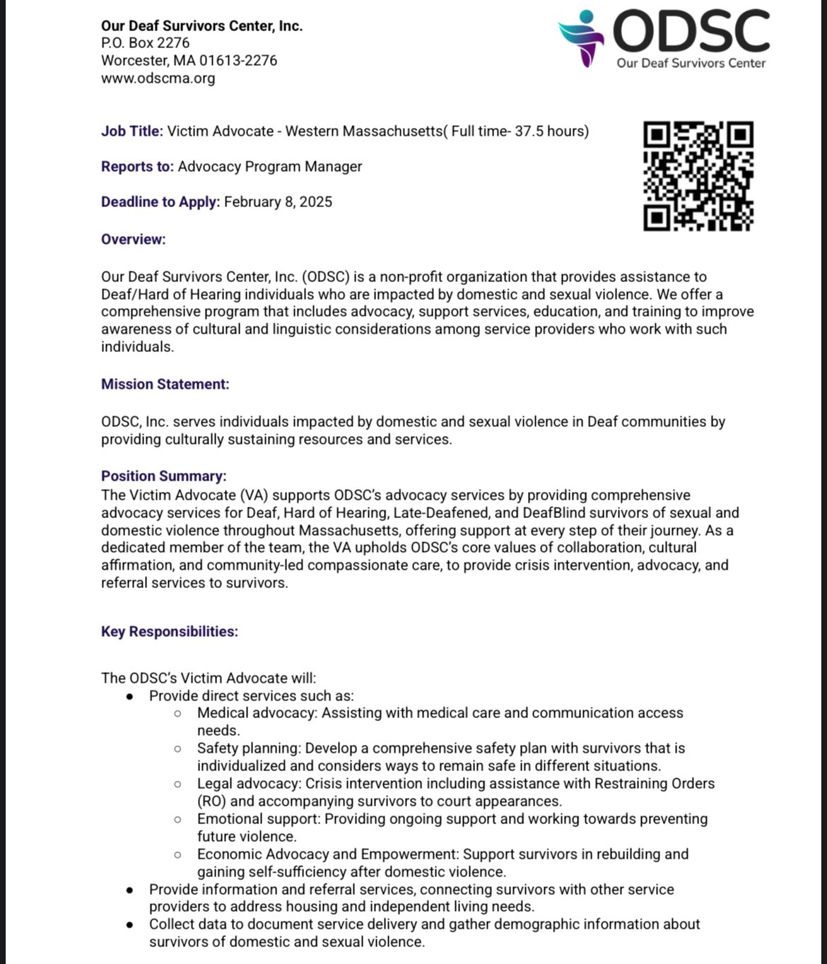 Join Our Team as a Victim Advocate – Western MA Region